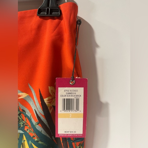 Vince Camuto Bright & Light Weight Border Print Pencil Skirt sz2 - Picture 8 of 12